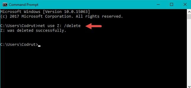 Use Command Prompt To Delete A Mapped Network Drive 
